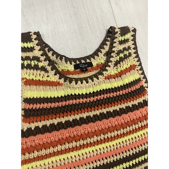 Rails Coco Dress Multi Sz M - Stripe Knit Crochet - Picture 4 of 10